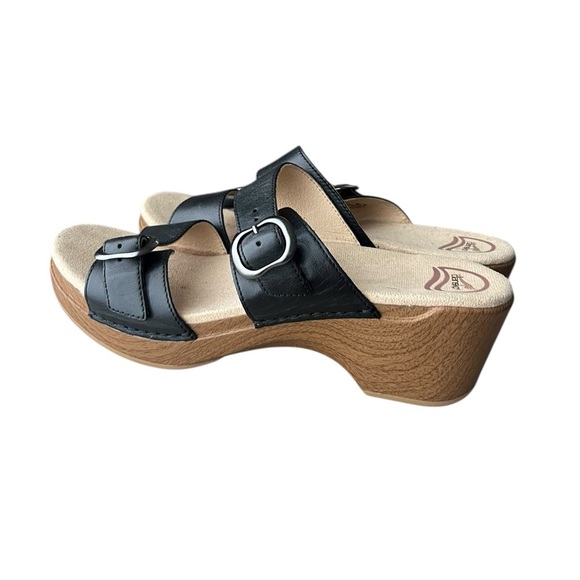 Dansko Sophie Sandals Women's 42 US 11.5-12 Slides Black Leather - 9841022200 - Picture 2 of 8